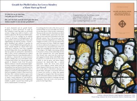 Spread with stained glass image from Llandyrnog.