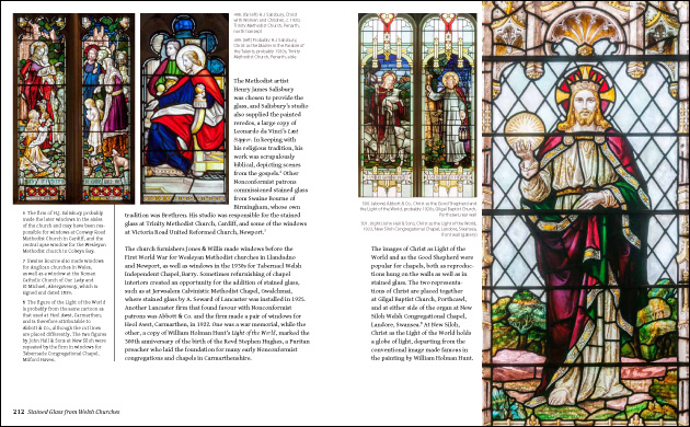 Double page spread with Nonconformist stained glass.