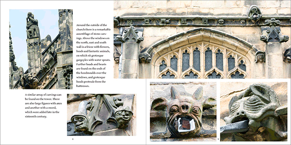 Photographs of exterior carvings, Gresford Church.