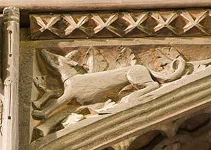 Detail of carving at Conwy.
