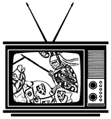 MAMO image: knight on a television.