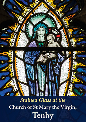 Cover of the book with stained glass panel.