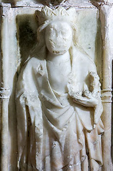 Figure of St Catherine at Beaumaris.
