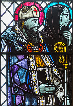 Stained glass by Frederick Cole at Abergavenny.