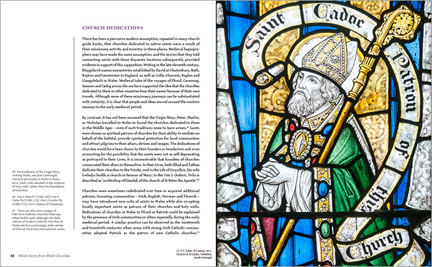 Double page spread with St Cadog.