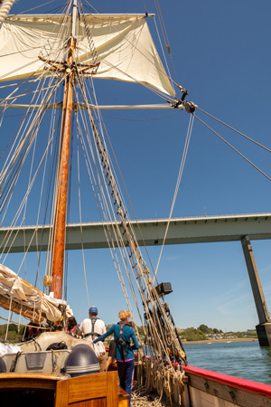 On board the tall ship Johanna Lucretia, Neyland Bridge near Pembroke Dock.