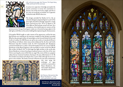 Double page spread from Stained Glass at the Church of St Mary the Virgin, Tenby.
