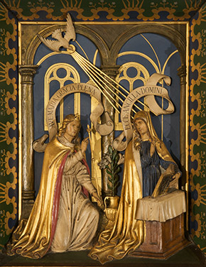 Detail of the Annunciation from a reredos.